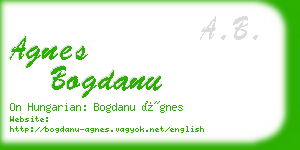 agnes bogdanu business card